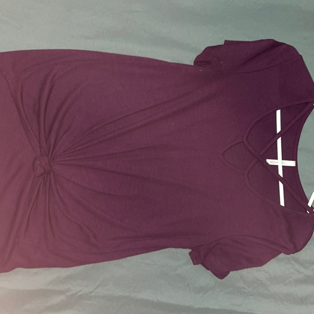 Purple Criss cross tee